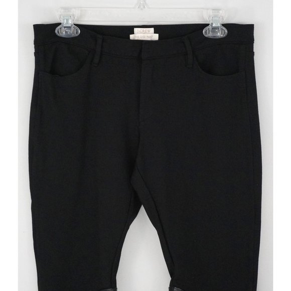 J. CREW Gigi Ponte Black Faux Leather Stretch Pant - Picture 4 of 6